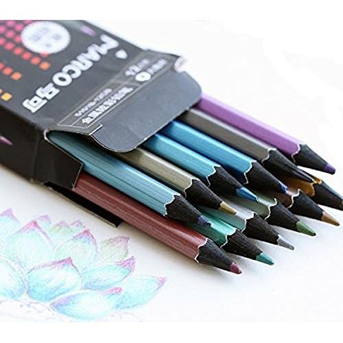 Juego de 12 Lápices de Colores Metálicos MXXGMYJ Ecológicos