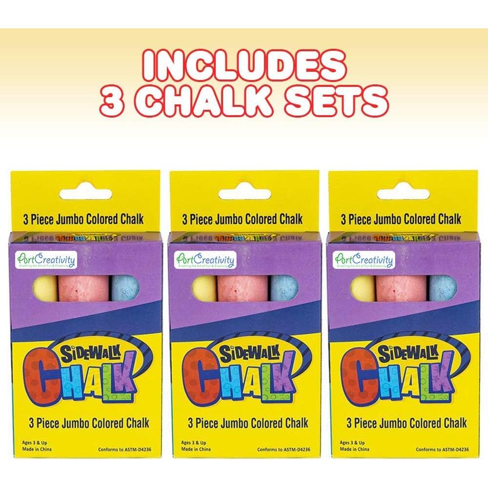 Juego de Tiza Jumbo ArtCreativity - 3 Cajas, No Tóxicas, Lavables