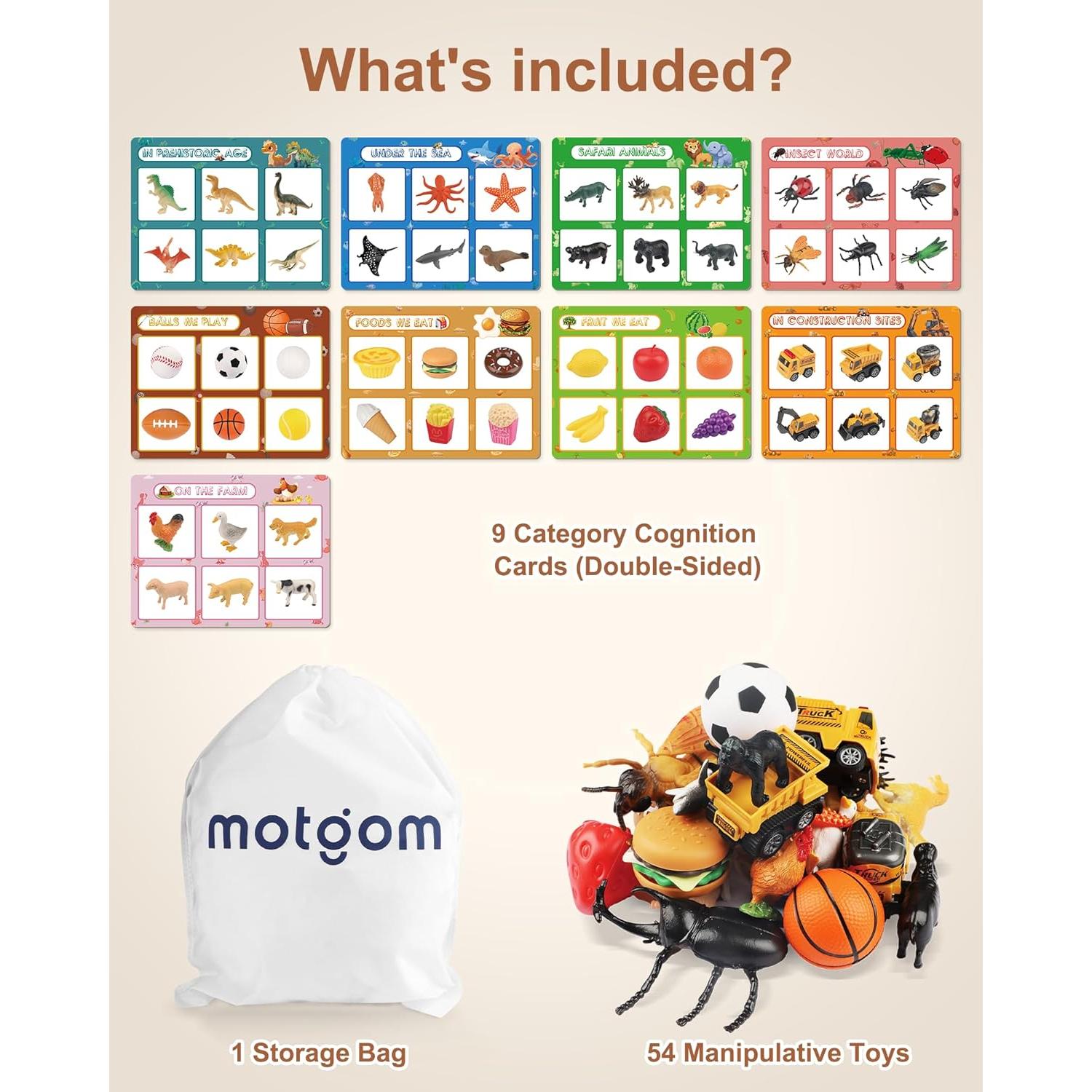 Juguetes de Clasificación Educativa MOTGOM - 54 Piezas