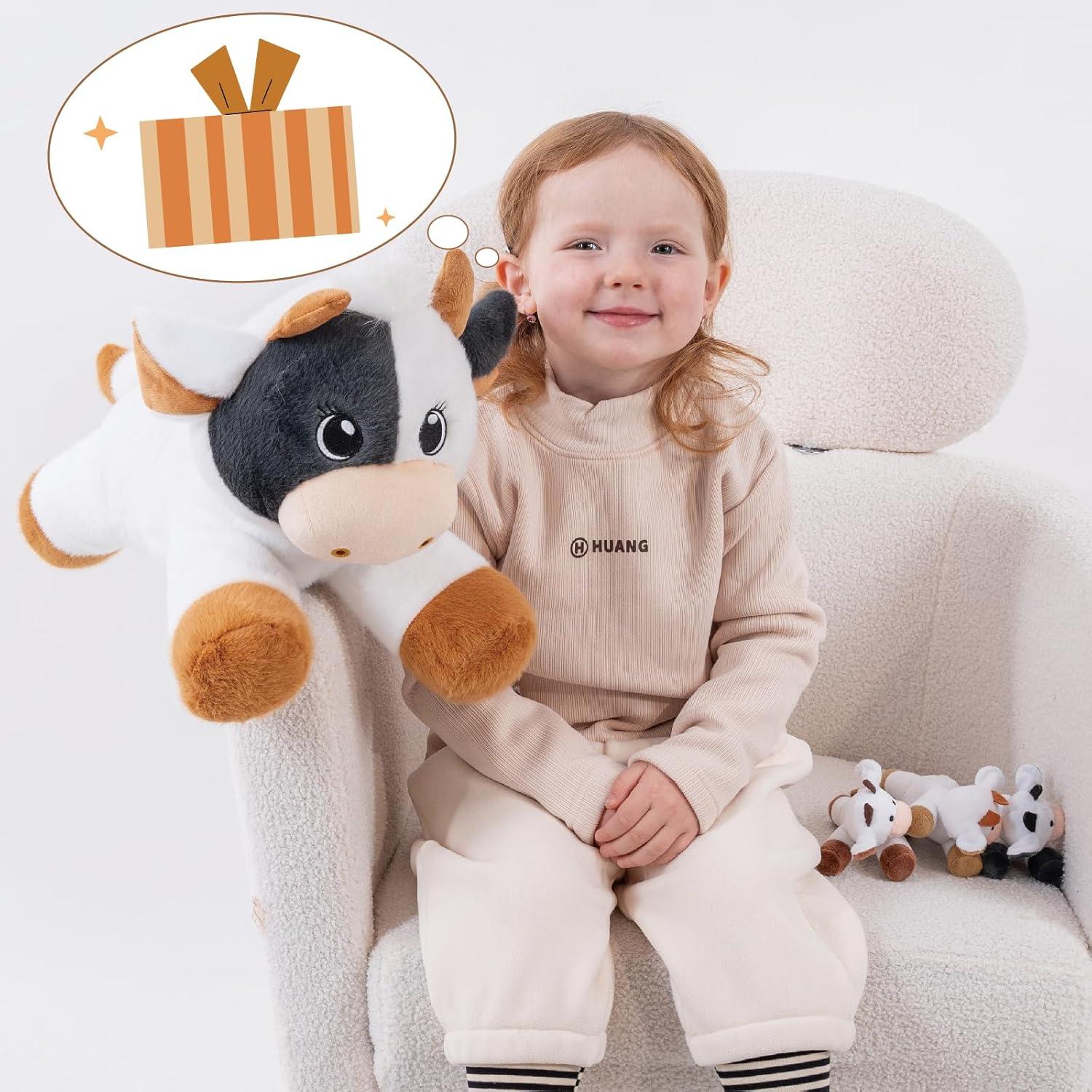 Conjunto de Peluches de Vaca Mamá con Terneros 50cm 1.5kg