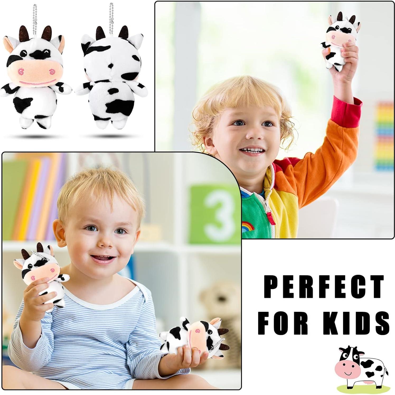 12 Llaveros de Vaca de Peluche Hungdao 11.5 cm Kawaii