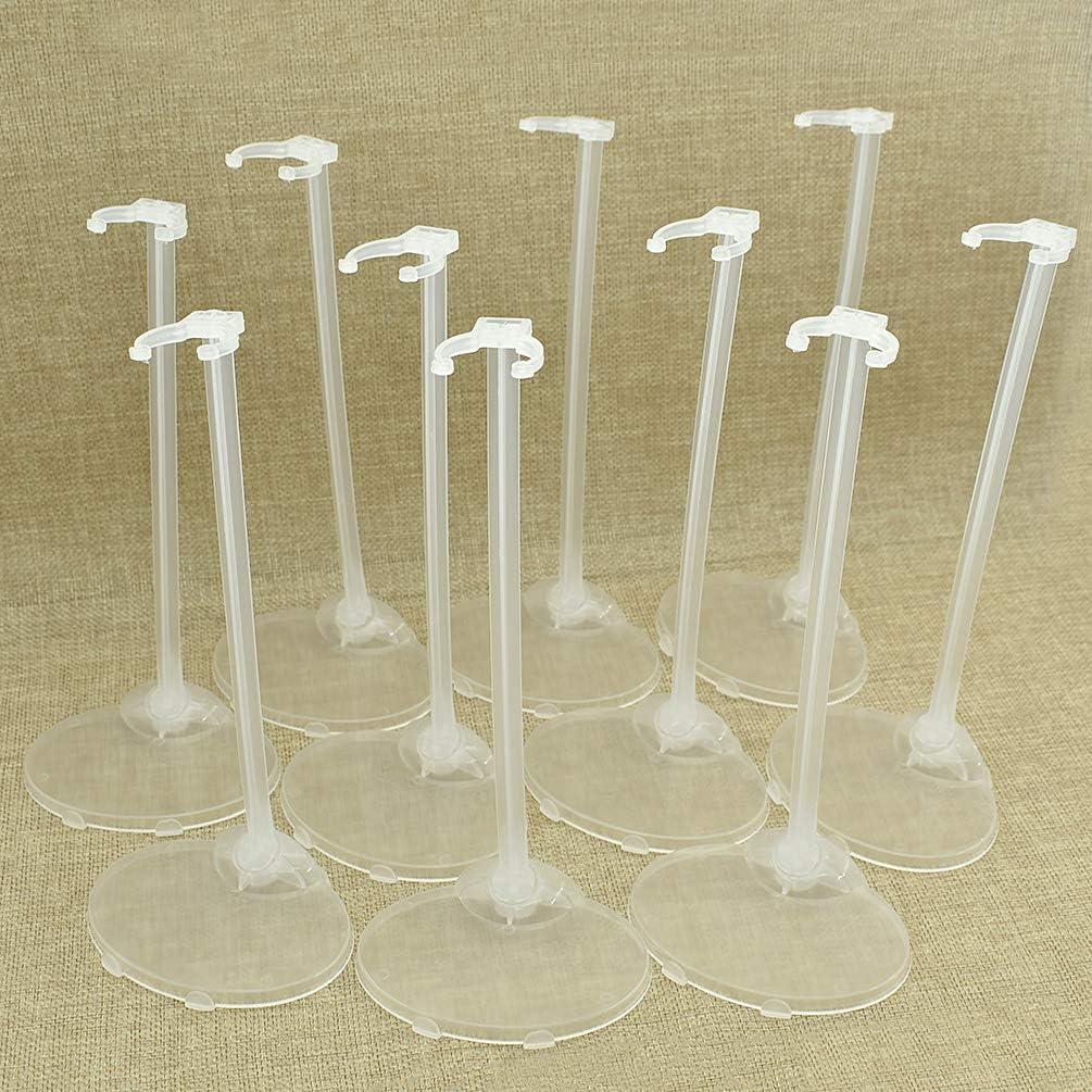 10 Soportes Transparentes para Muñecas Qlychee 21.7cm Ajustables