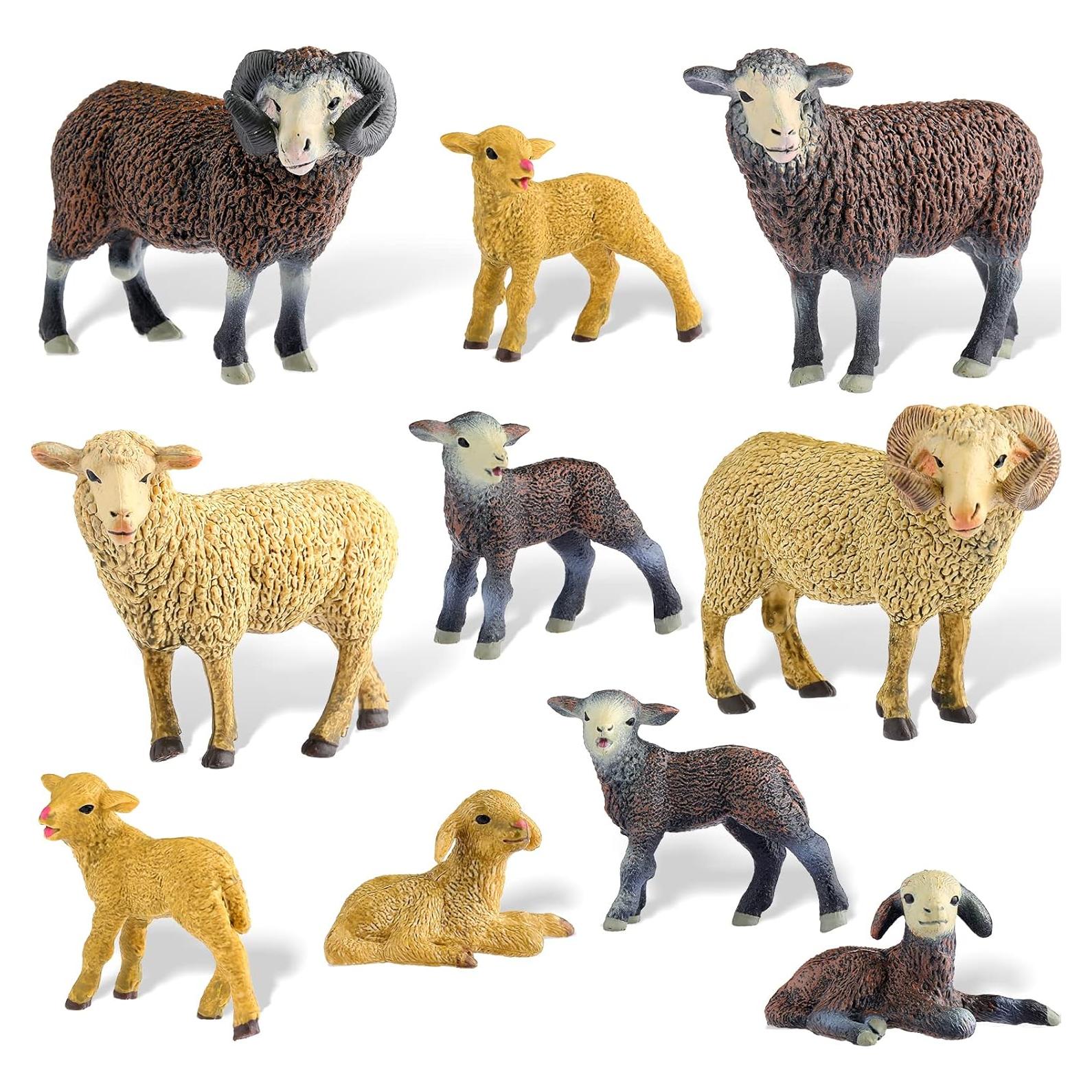 Conjunto de 10 Figuras de Oveja Merina Skylety - Juguetes Educativos