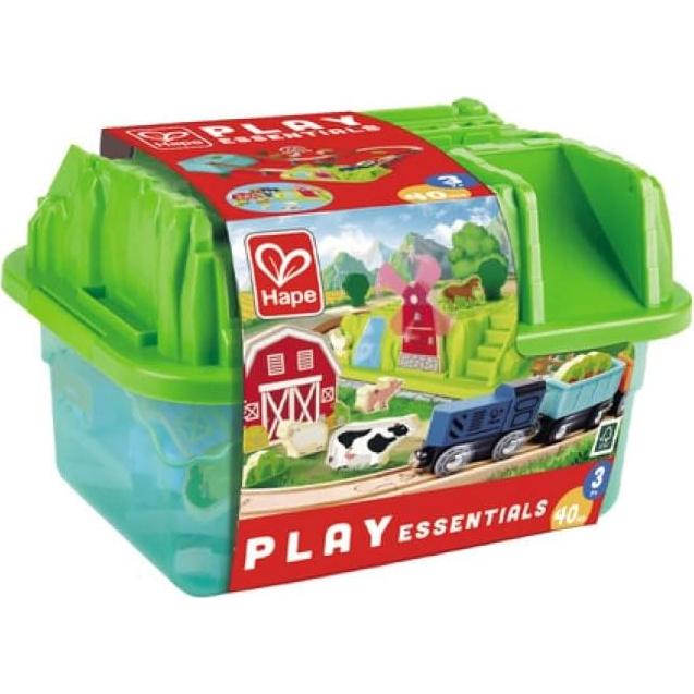 Set de Cubo de Tren de Granja Hape con Animales y Accesorios