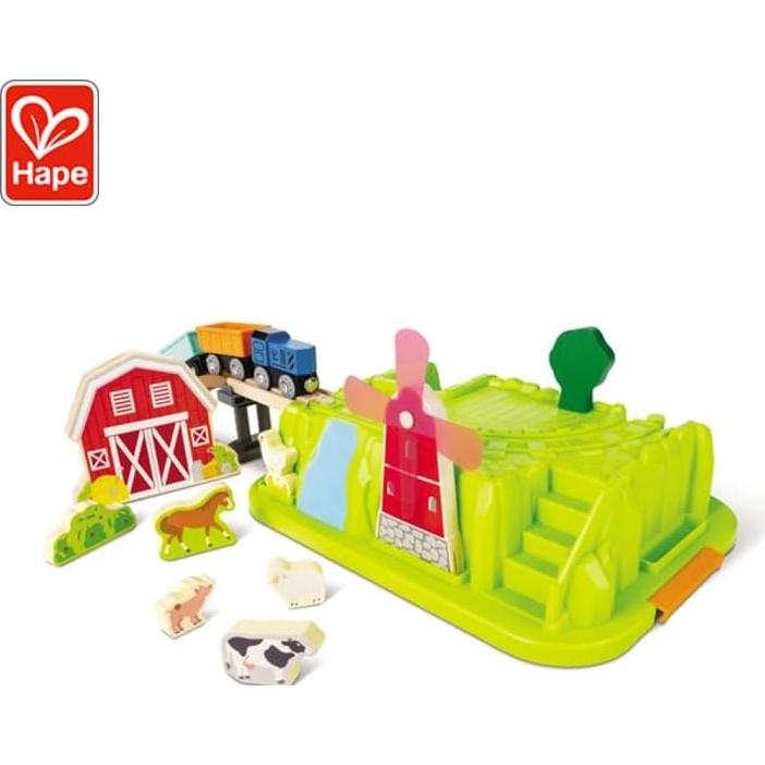 Set de Cubo de Tren de Granja Hape con Animales y Accesorios
