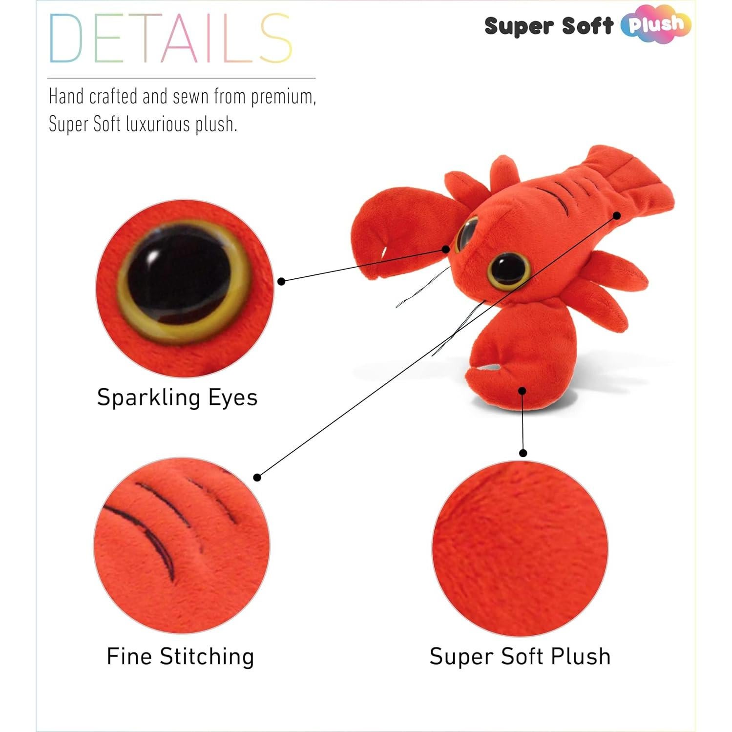 DolliBu Peluche Langosta Roja 15 cm - Suave y Abrazable
