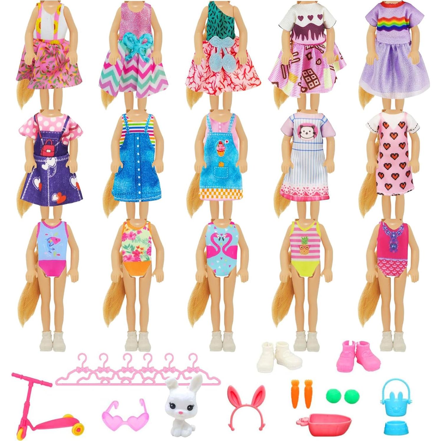 27 Piezas Ropa y Accesorios para Muñecas 13-15 cm Carreuty