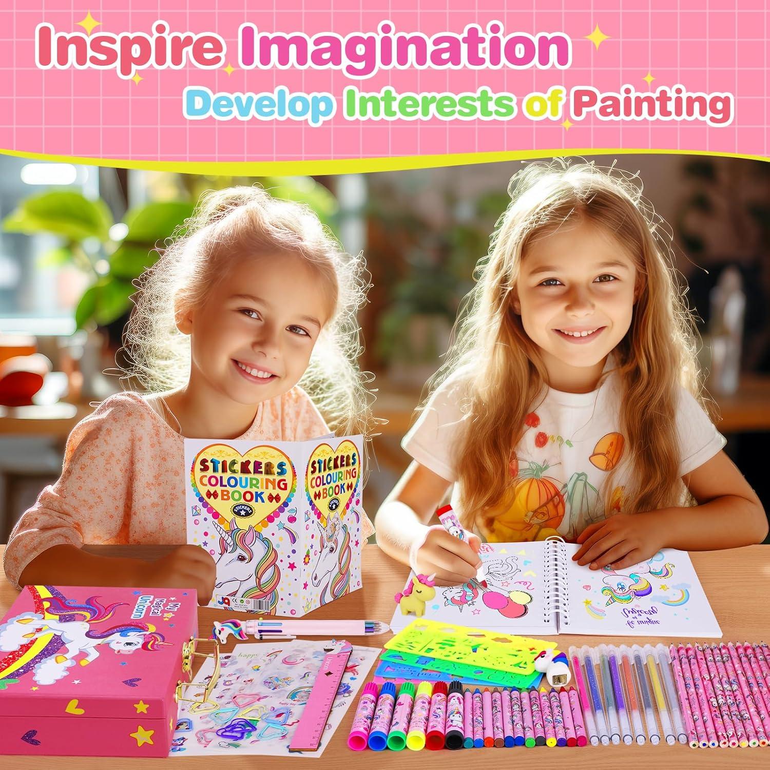 Kit de Dibujo Unicornio Homicozy 66 Piezas para Niñas 4-12 Años