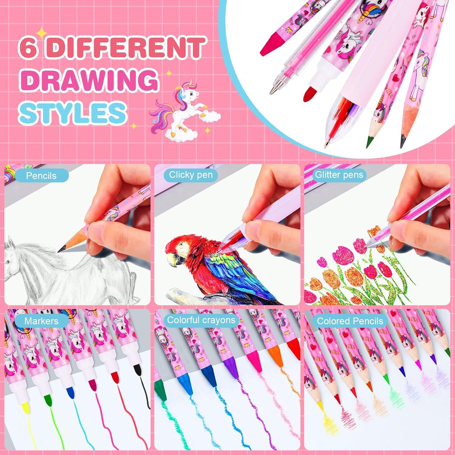 Kit de Dibujo Unicornio Homicozy 66 Piezas para Niñas 4-12 Años