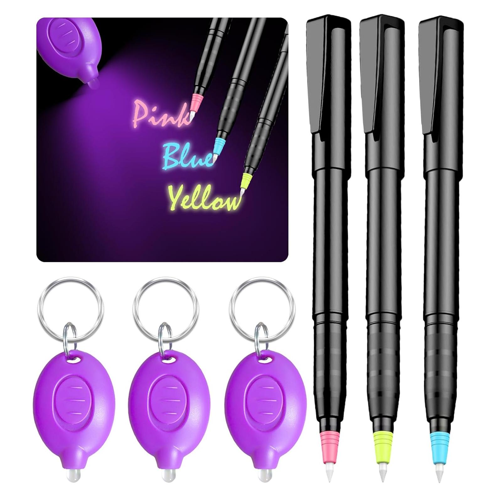 Bolígrafos de Tinta Invisible con Luz UV KLUMUKE - 3 Piezas