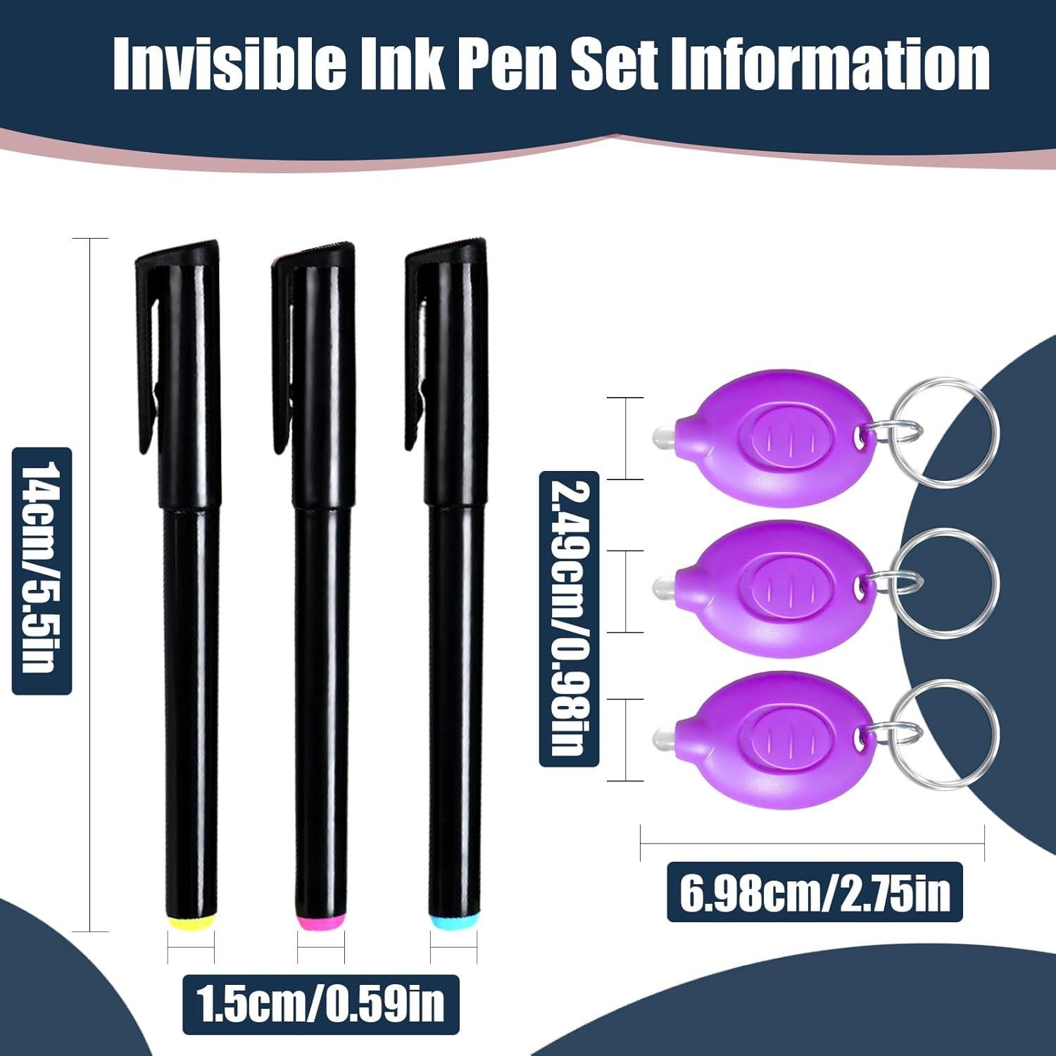 Bolígrafos de Tinta Invisible con Luz UV KLUMUKE - 3 Piezas