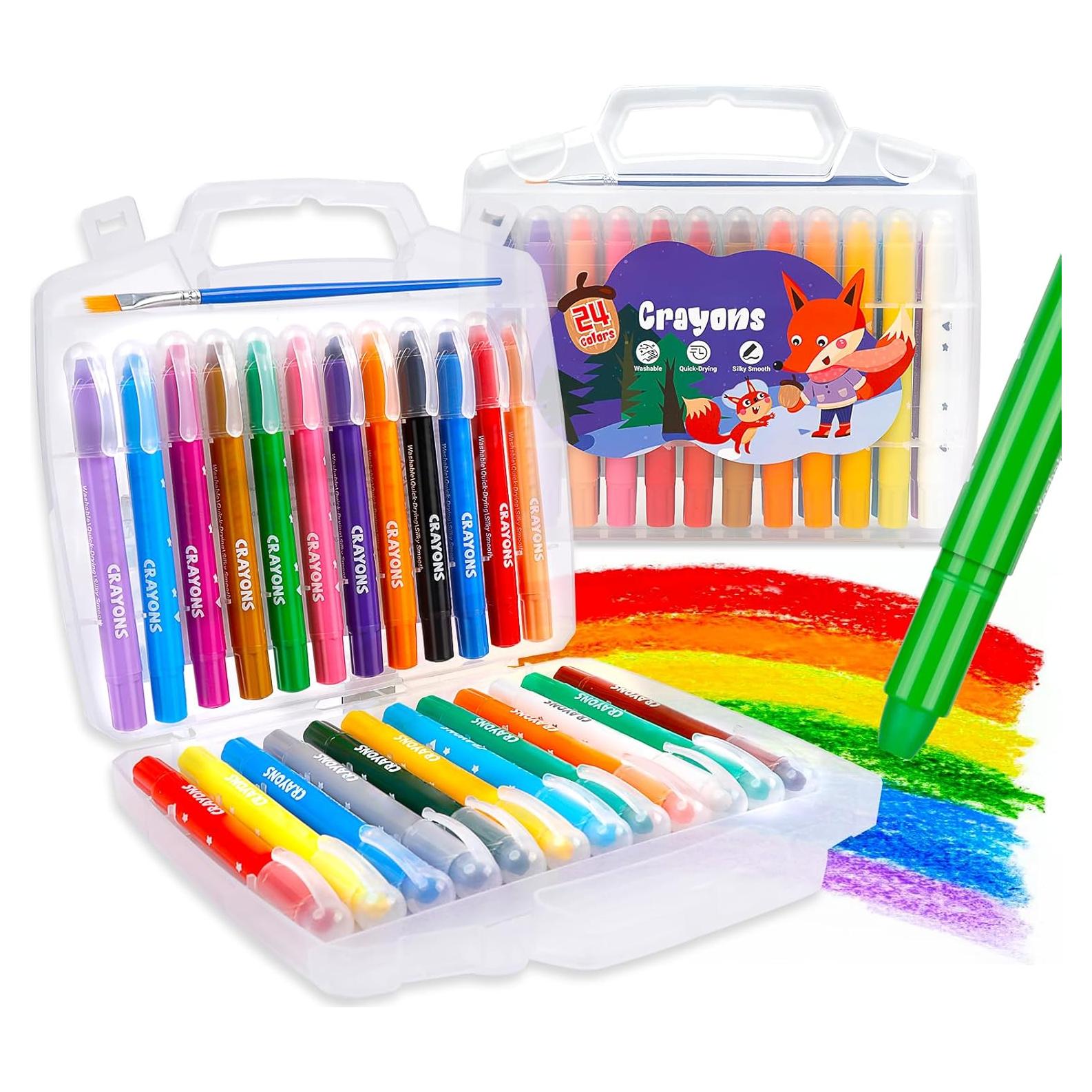 Crayones Jumbo APOGO 24 Colores No Tóxicos Lavables