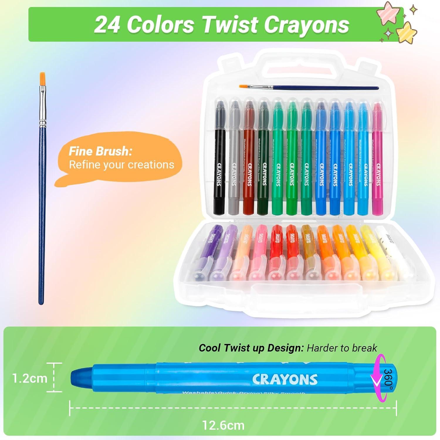 Crayones Jumbo APOGO 24 Colores No Tóxicos Lavables