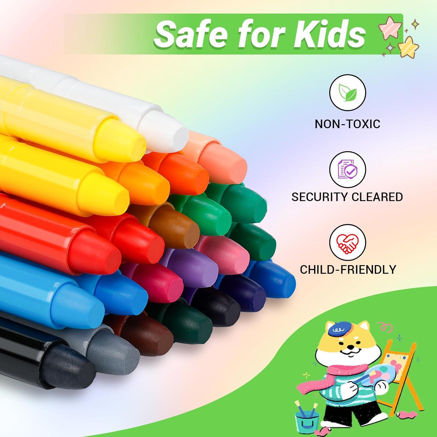 Crayones Jumbo APOGO 24 Colores No Tóxicos Lavables