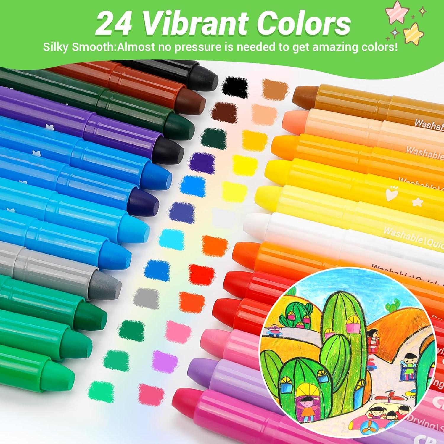Crayones Jumbo APOGO 24 Colores No Tóxicos Lavables