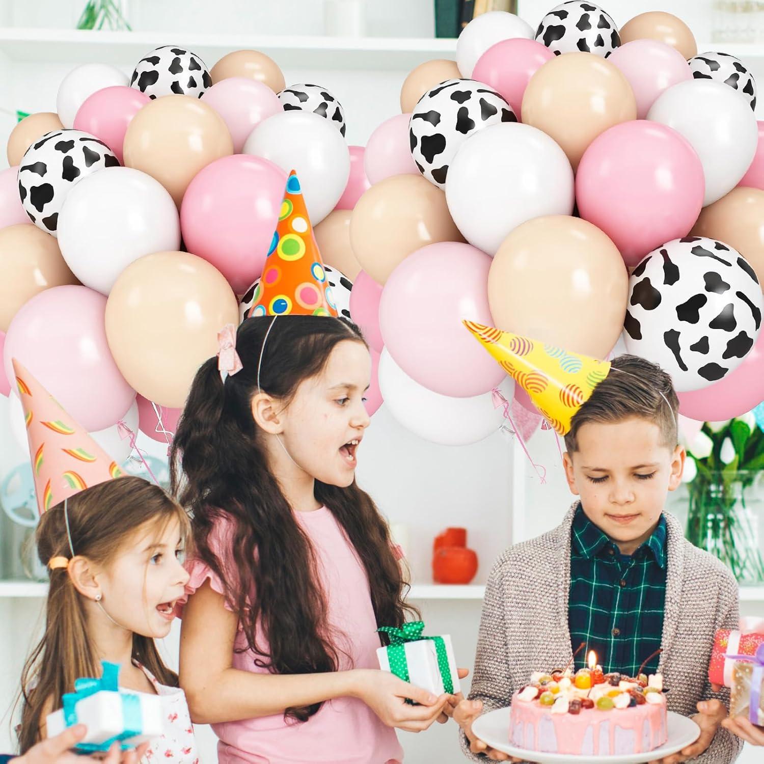 Globos de látex estampado de vaca rosa pastel - 50 piezas