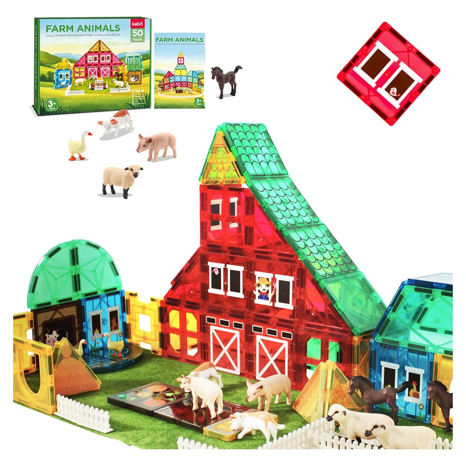 Bloques Magnéticos de Animales YZHDUXIU 50 Piezas 1.44 kg