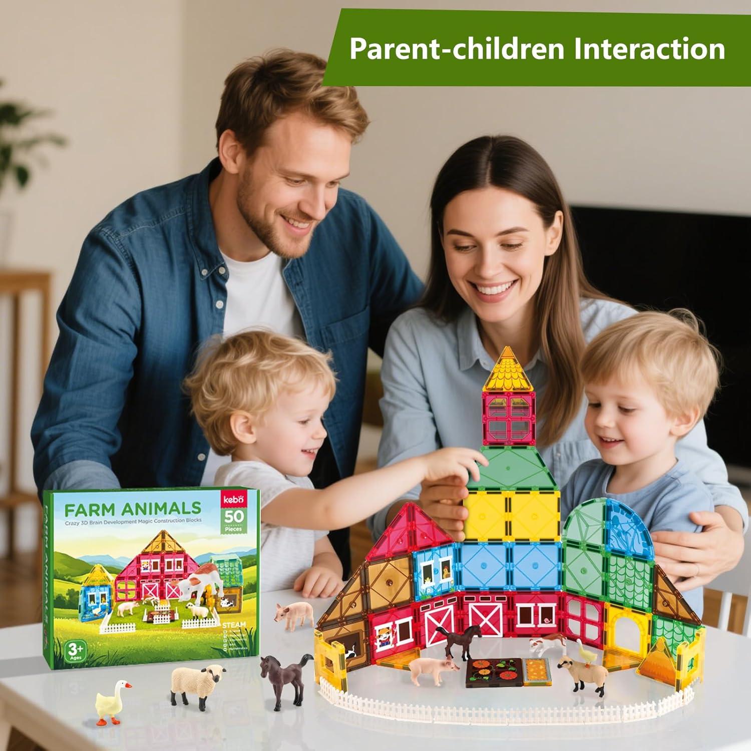 Bloques Magnéticos de Animales YZHDUXIU 50 Piezas 1.44 kg