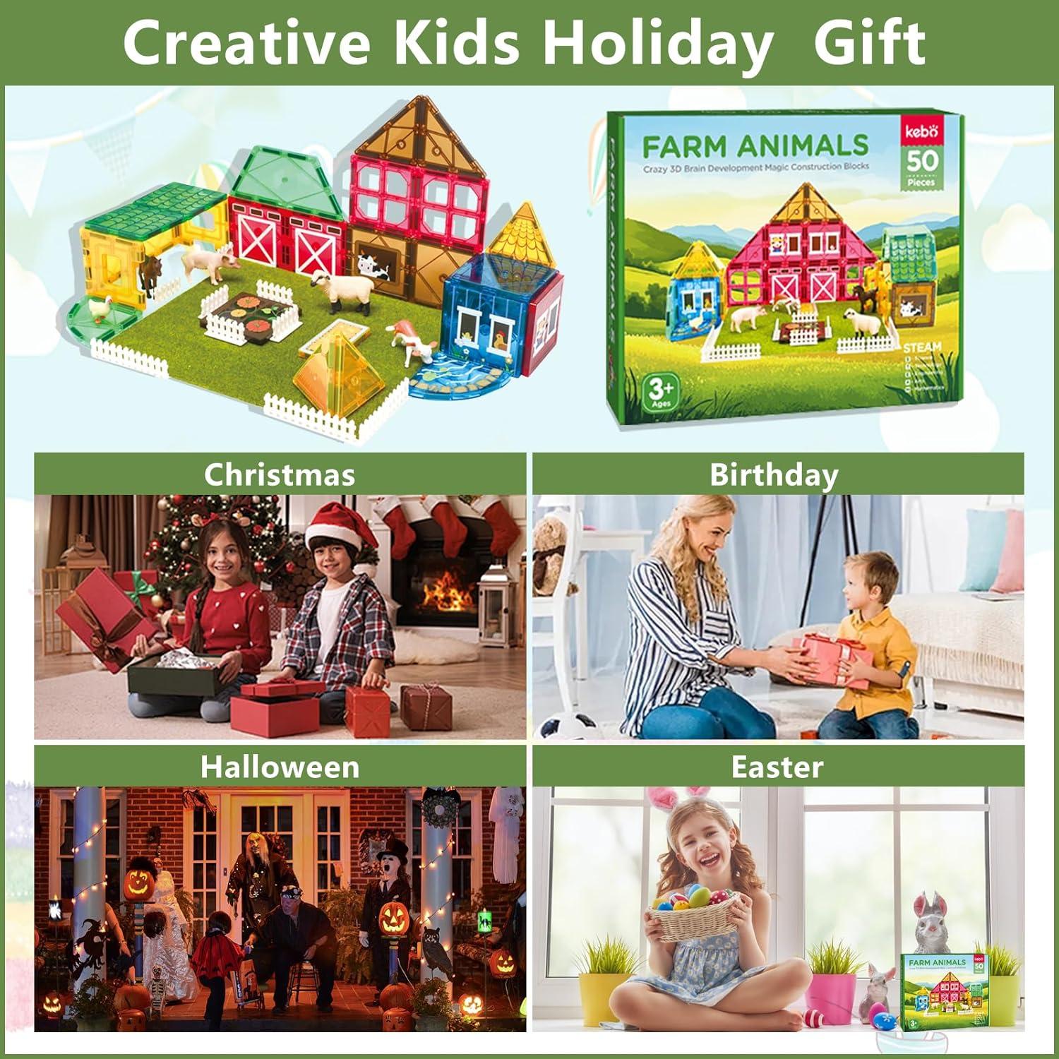 Bloques Magnéticos de Animales YZHDUXIU 50 Piezas 1.44 kg