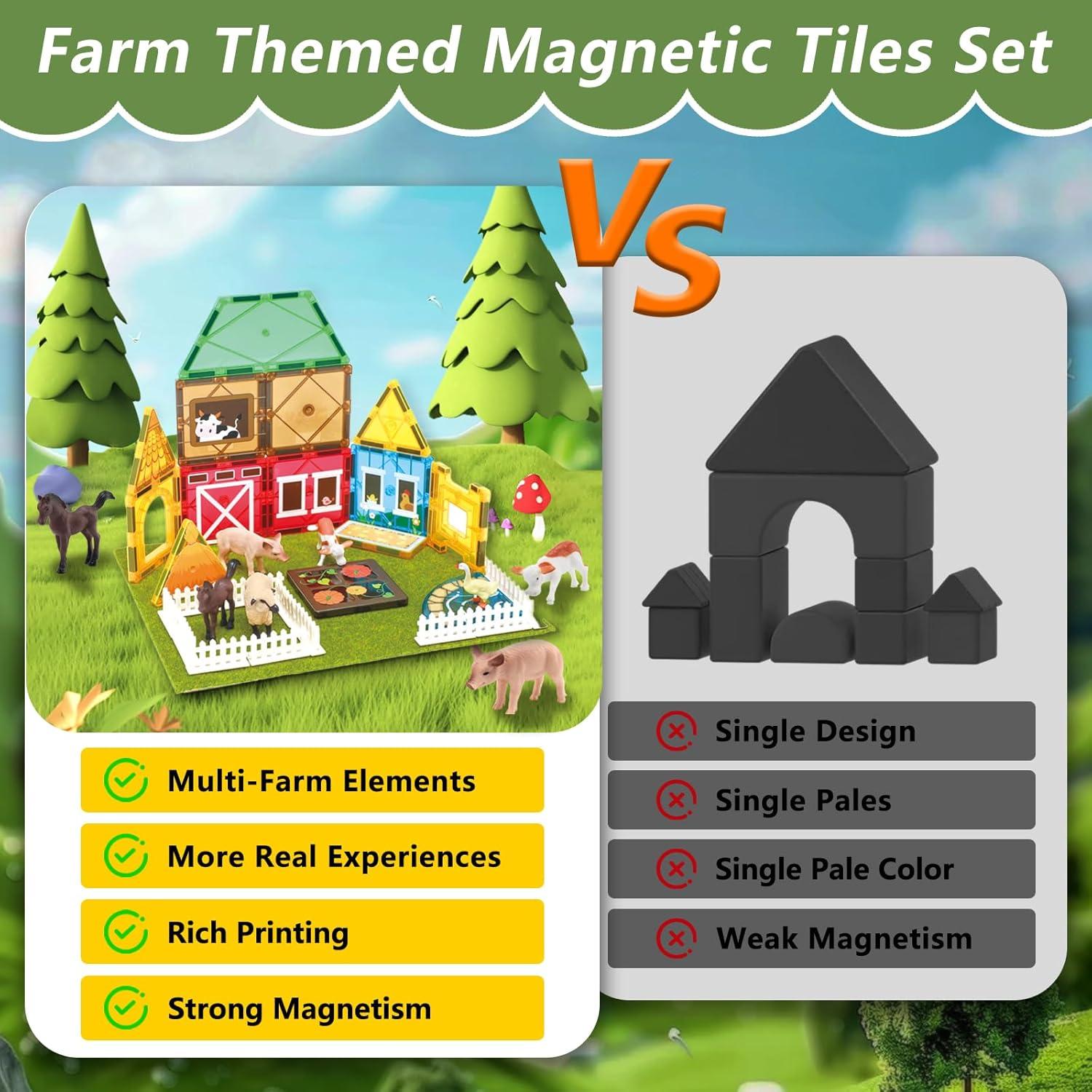 Bloques Magnéticos de Animales YZHDUXIU 50 Piezas 1.44 kg