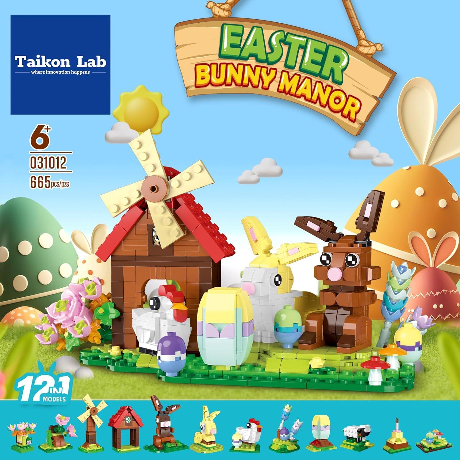 Juego de Bloques de Construcción TAIKONLAB 12 en 1 Conejo de Pascua