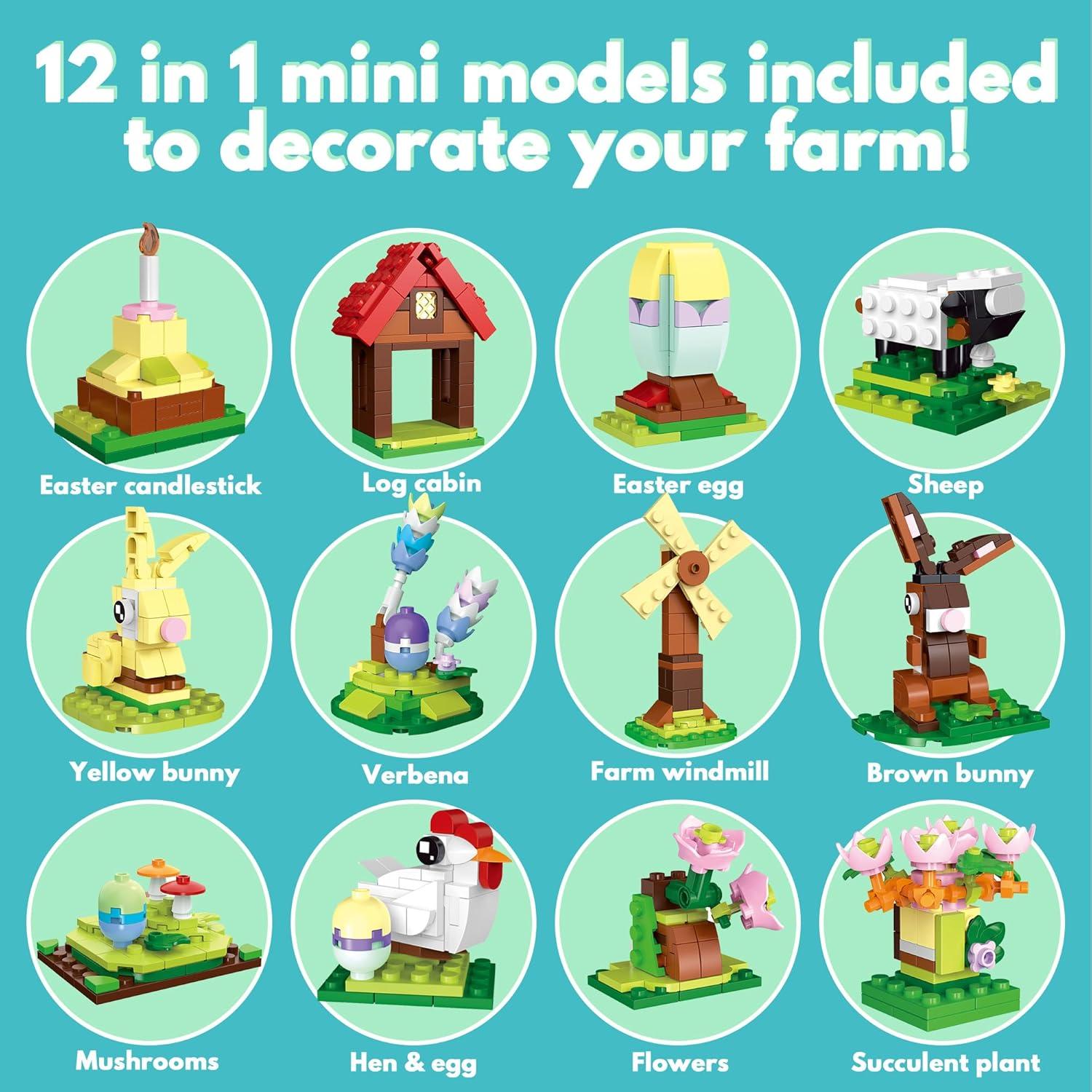 Juego de Bloques de Construcción TAIKONLAB 12 en 1 Conejo de Pascua