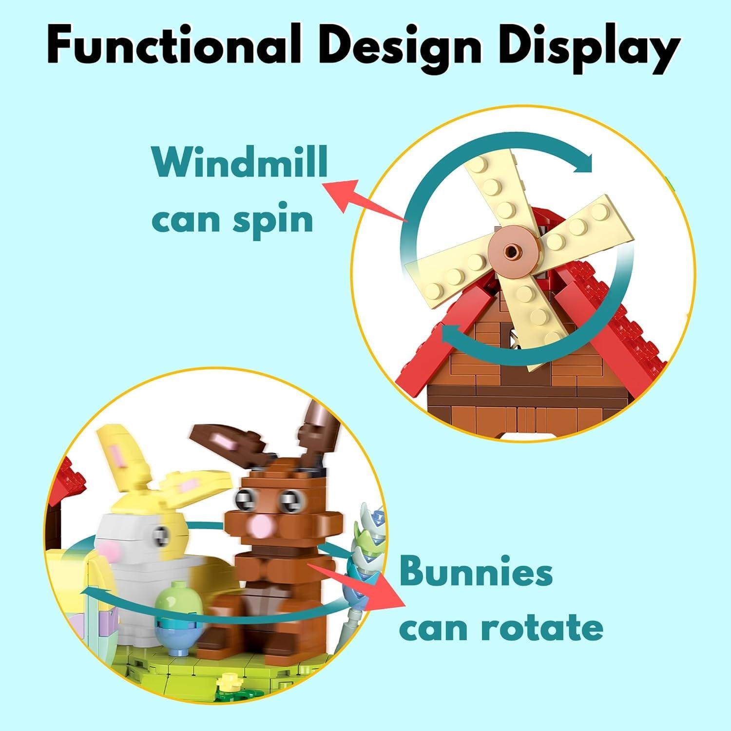 Juego de Bloques de Construcción TAIKONLAB 12 en 1 Conejo de Pascua