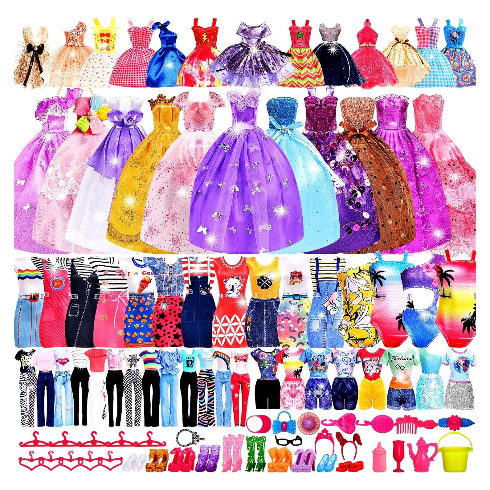 Set de Ropa y Accesorios para Muñecas Nikame 90 Piezas