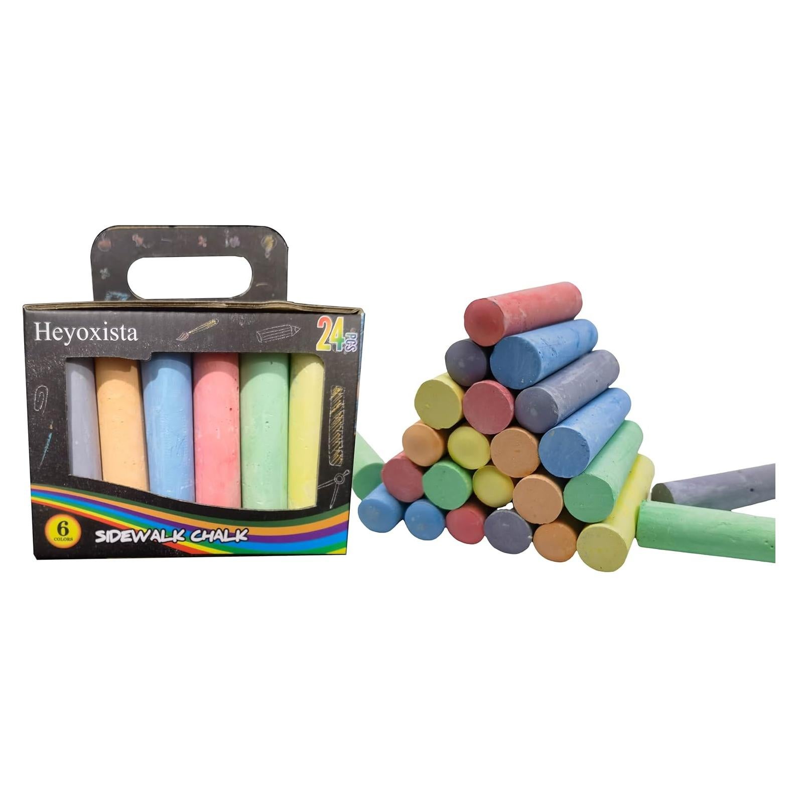 Set de Tizas Jumbo Lavables Heyoxista - 24 Colores No Tóxicos