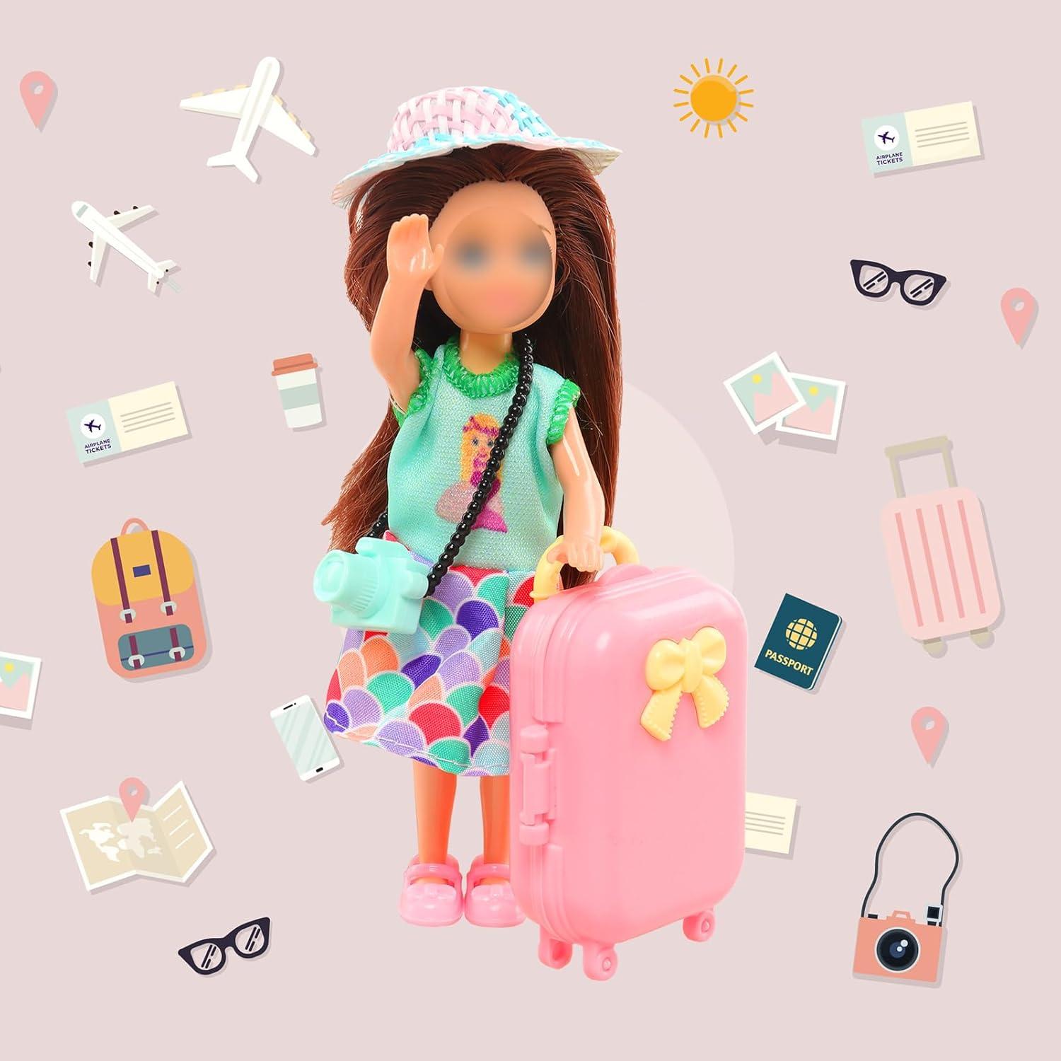 Set de Ropa y Accesorios de Viaje para Muñecas Enoch 5.3"