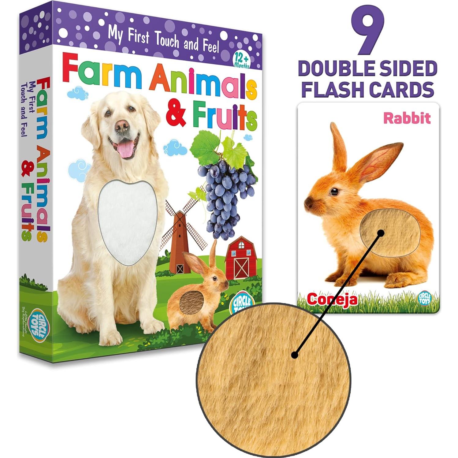 Tarjetas de Flash Tocar y Sentir UGOS - Animales y Frutas