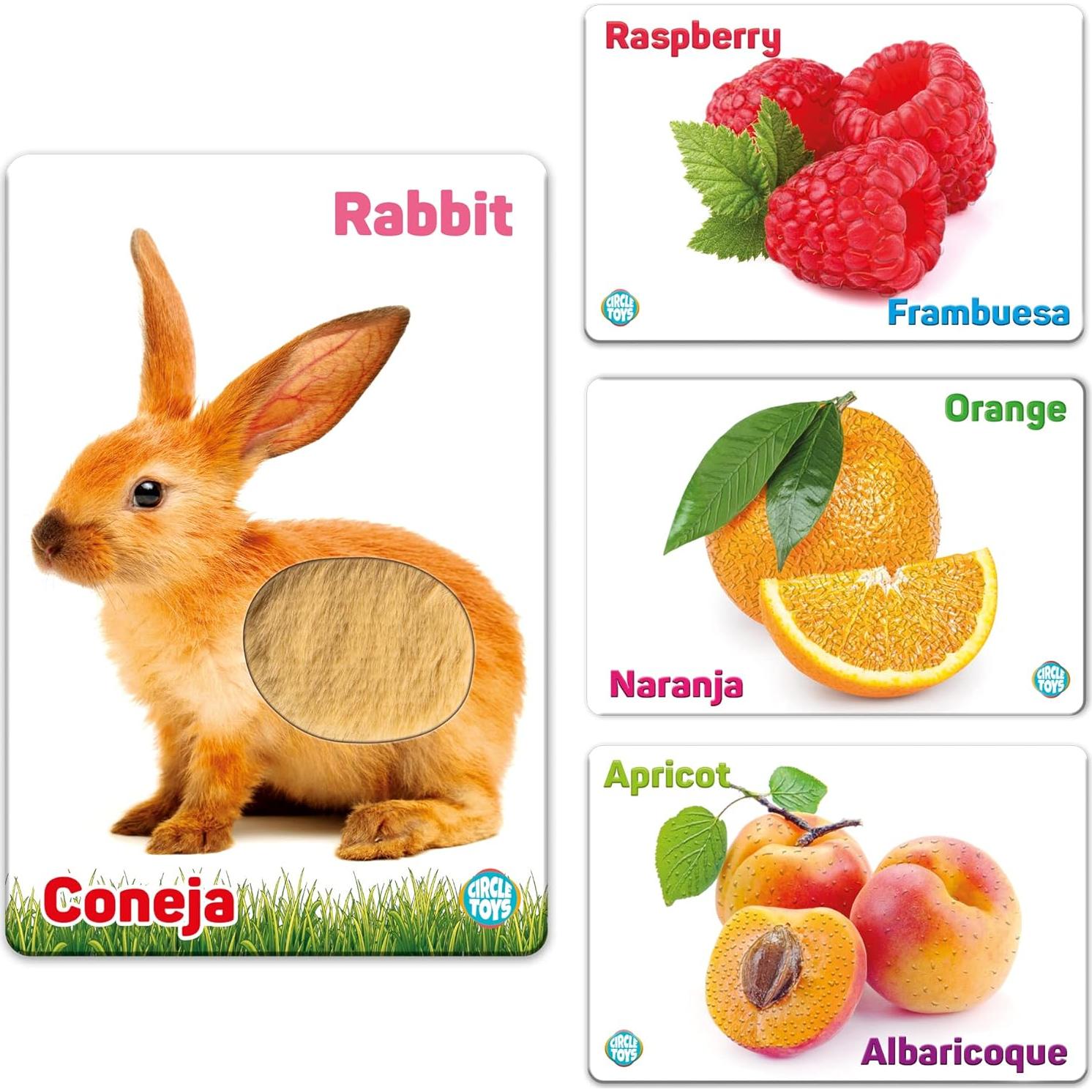 Tarjetas de Flash Tocar y Sentir UGOS - Animales y Frutas