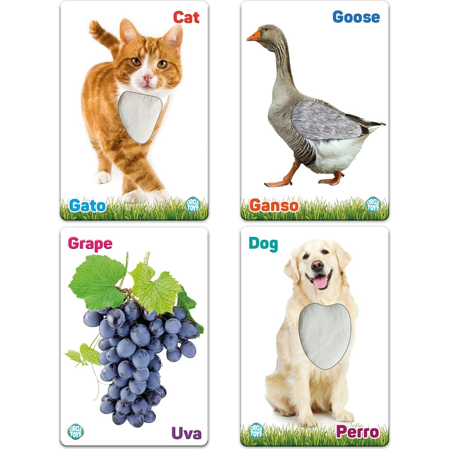 Tarjetas de Flash Tocar y Sentir UGOS - Animales y Frutas