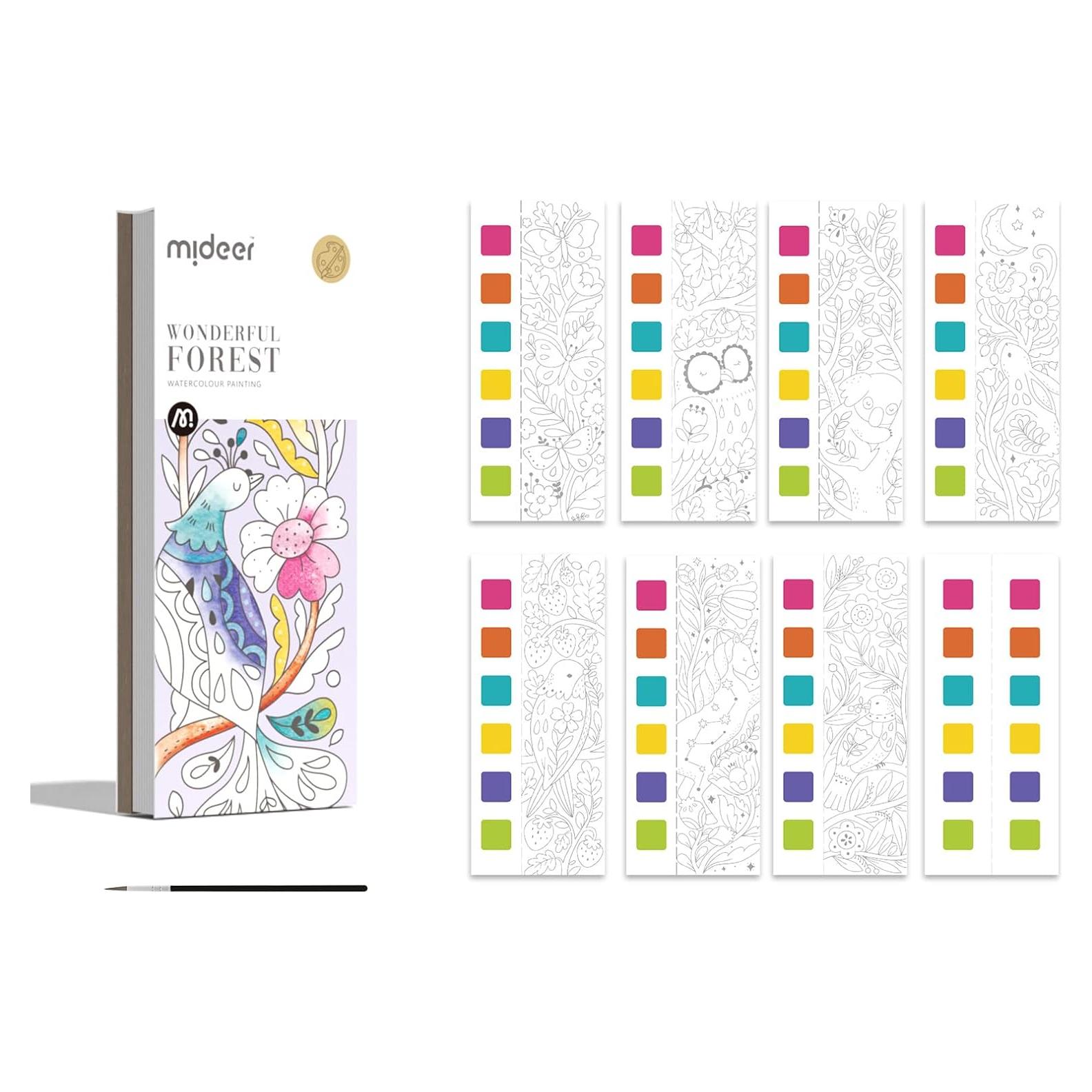 Libro de Pintura Acuarela MiDeer Bosque Maravilloso 20 Páginas