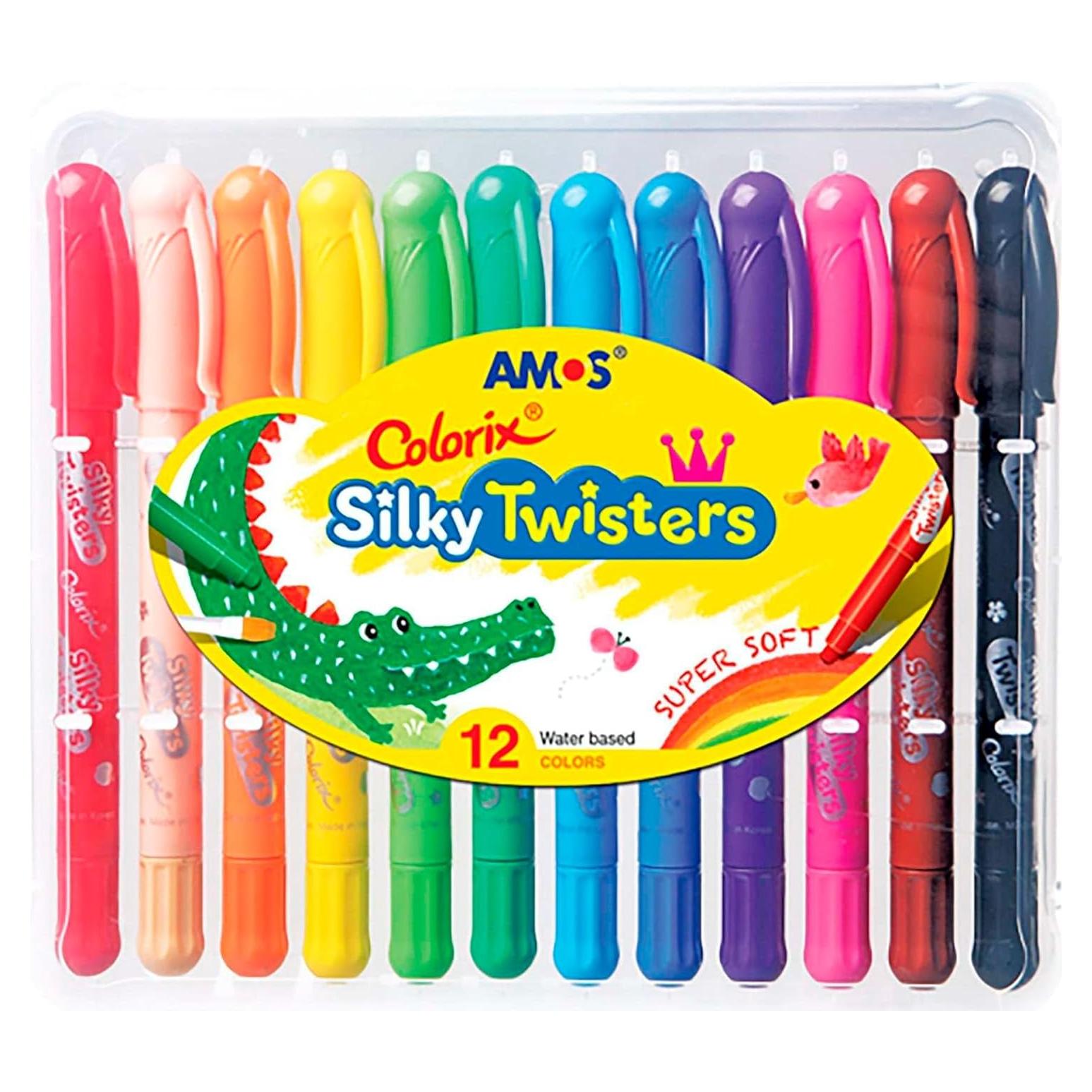 Crayones Giratorios COLORIX - 12 Gel Sedosos No Tóxicos