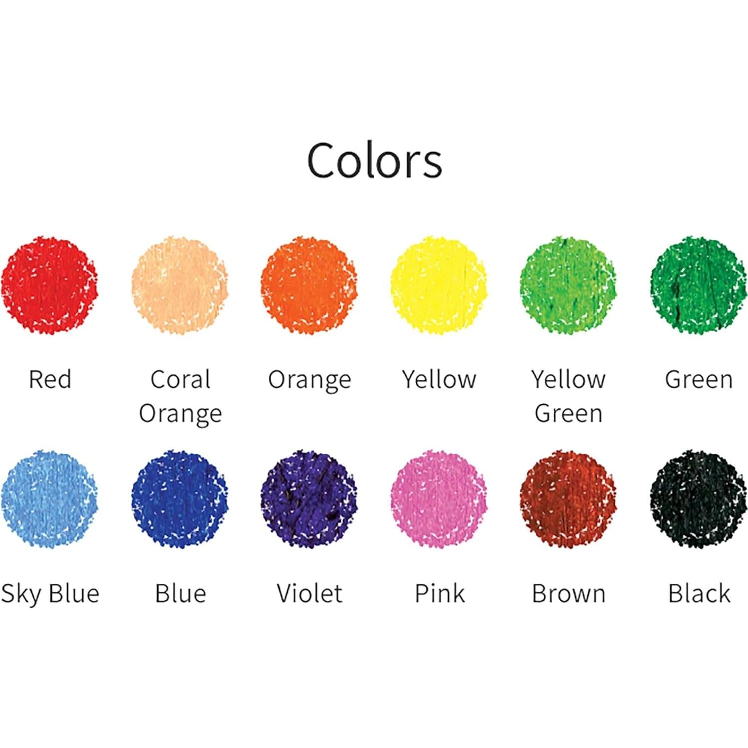 Crayones Giratorios COLORIX - 12 Gel Sedosos No Tóxicos