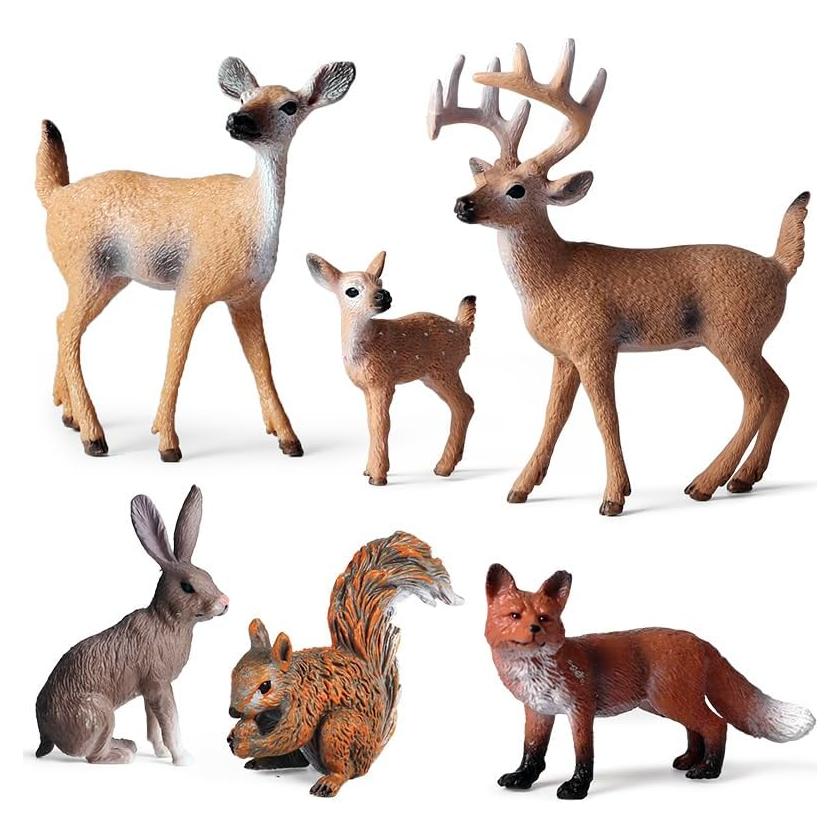 Figuras de Animales del Bosque EOIVSH - 6 Piezas Miniatura