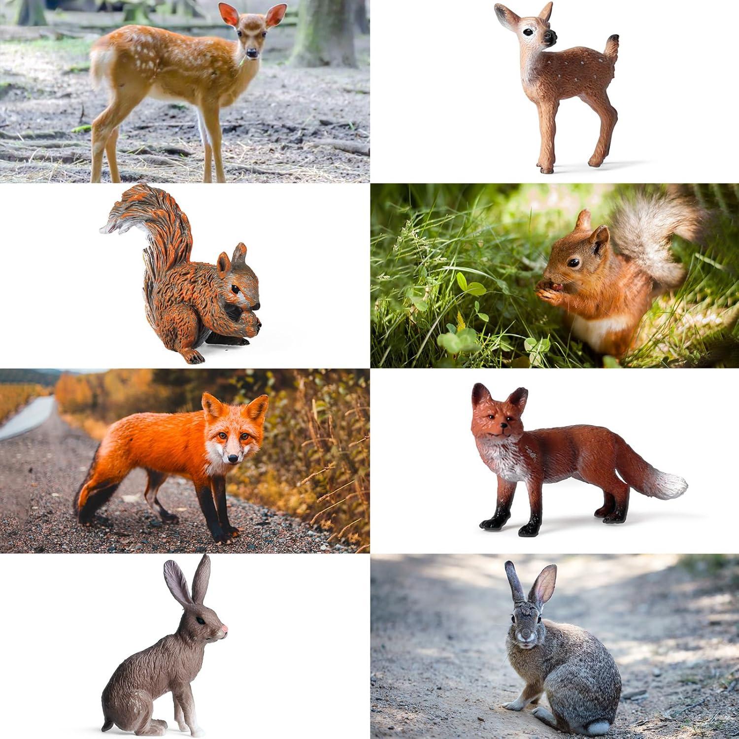 Figuras de Animales del Bosque EOIVSH - 6 Piezas Miniatura