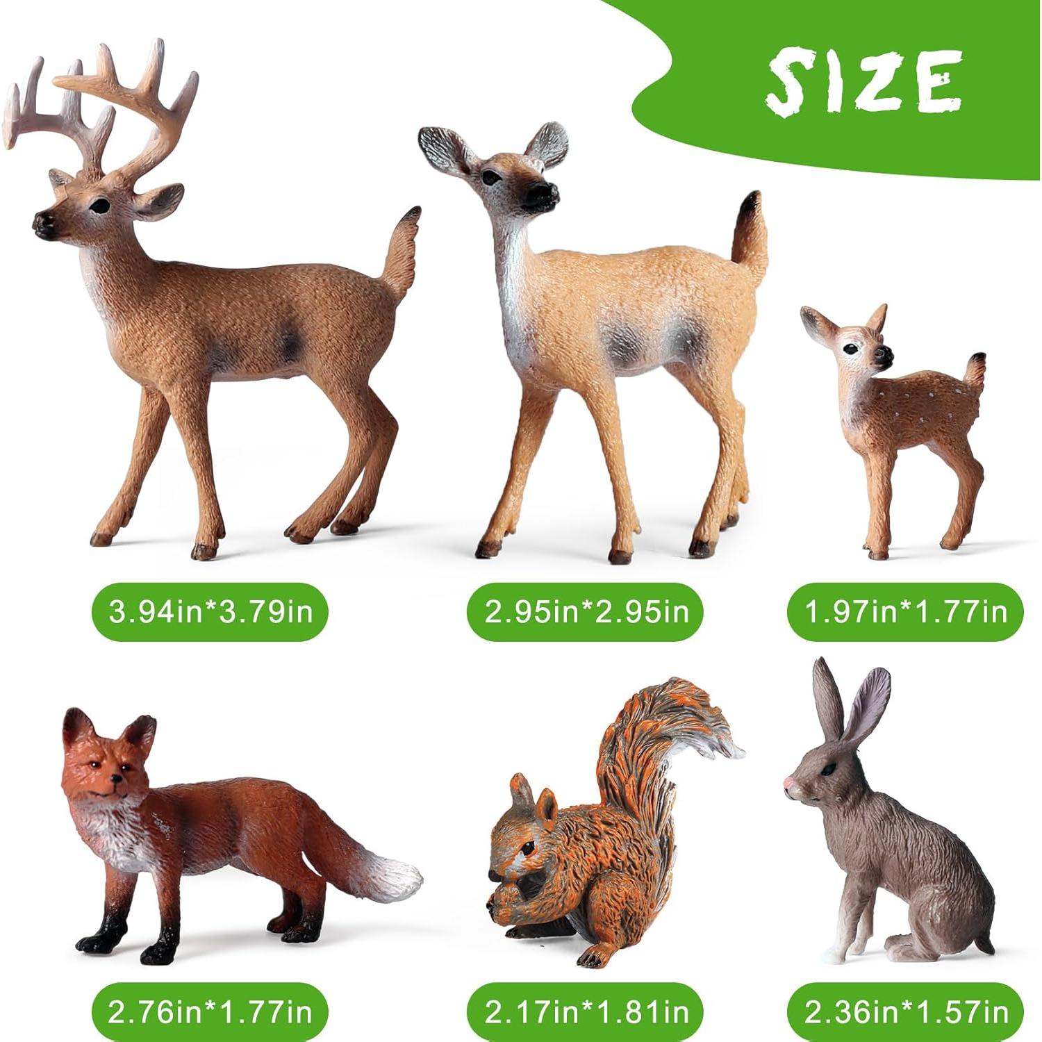 Figuras de Animales del Bosque EOIVSH - 6 Piezas Miniatura