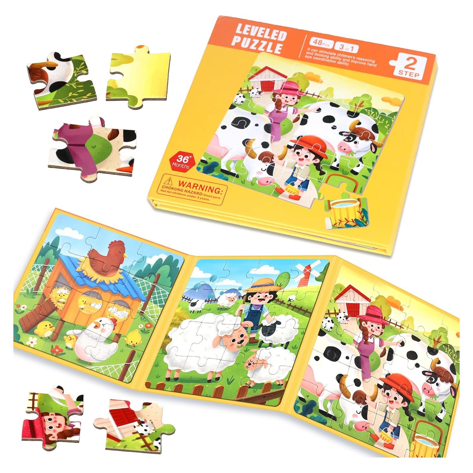 Rompecabezas Magnéticos EREBADI Granja 3 en 1 para Niños