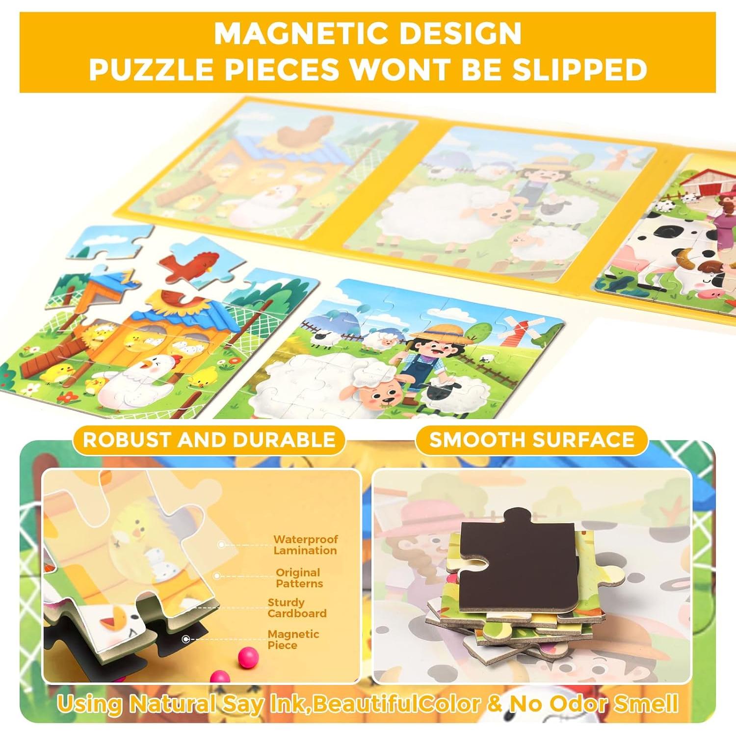 Rompecabezas Magnéticos EREBADI Granja 3 en 1 para Niños