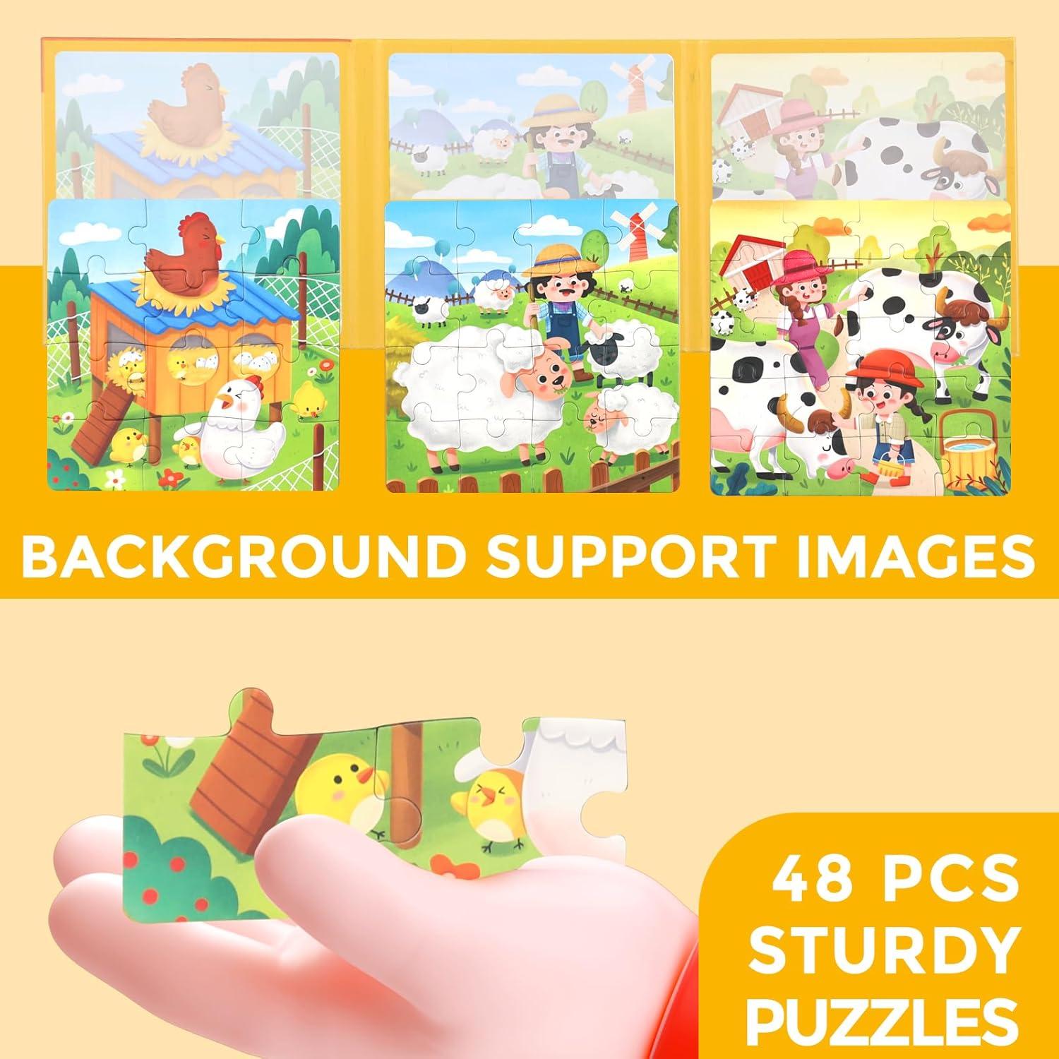 Rompecabezas Magnéticos EREBADI Granja 3 en 1 para Niños