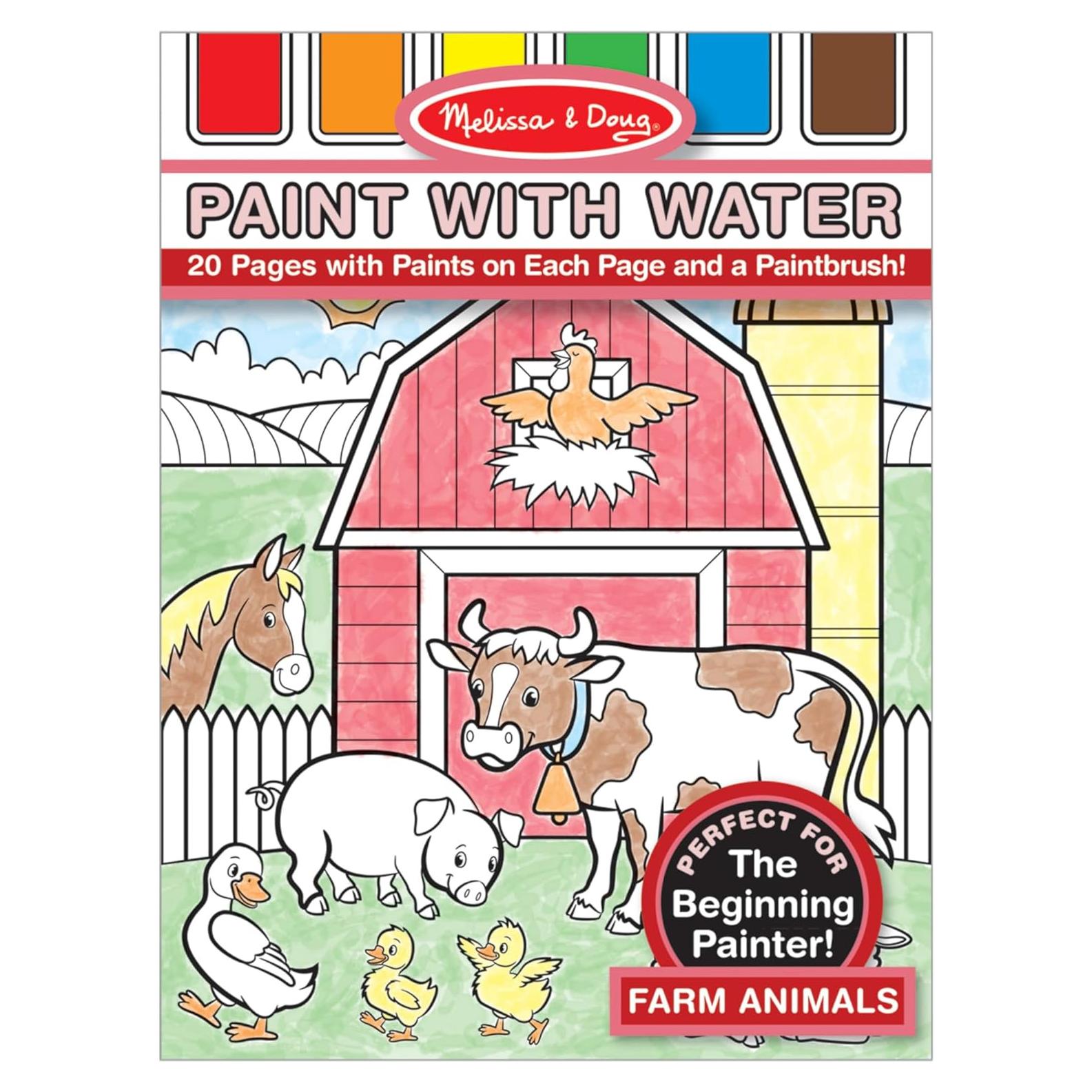 Melissa & Doug Pintar con Agua - Animales de Granja, 20 Páginas