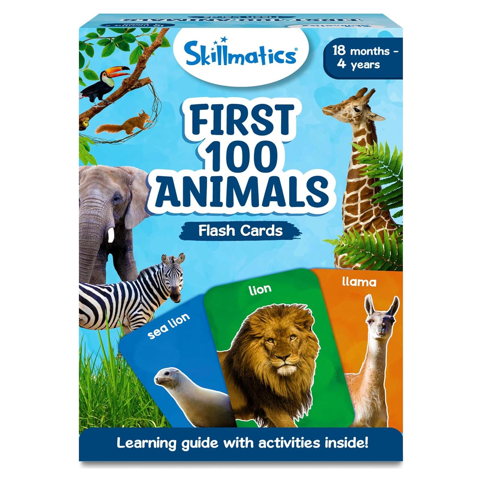 Tarjetas de Flash Skillmatics Primeros 100 Animales - 50 Piezas