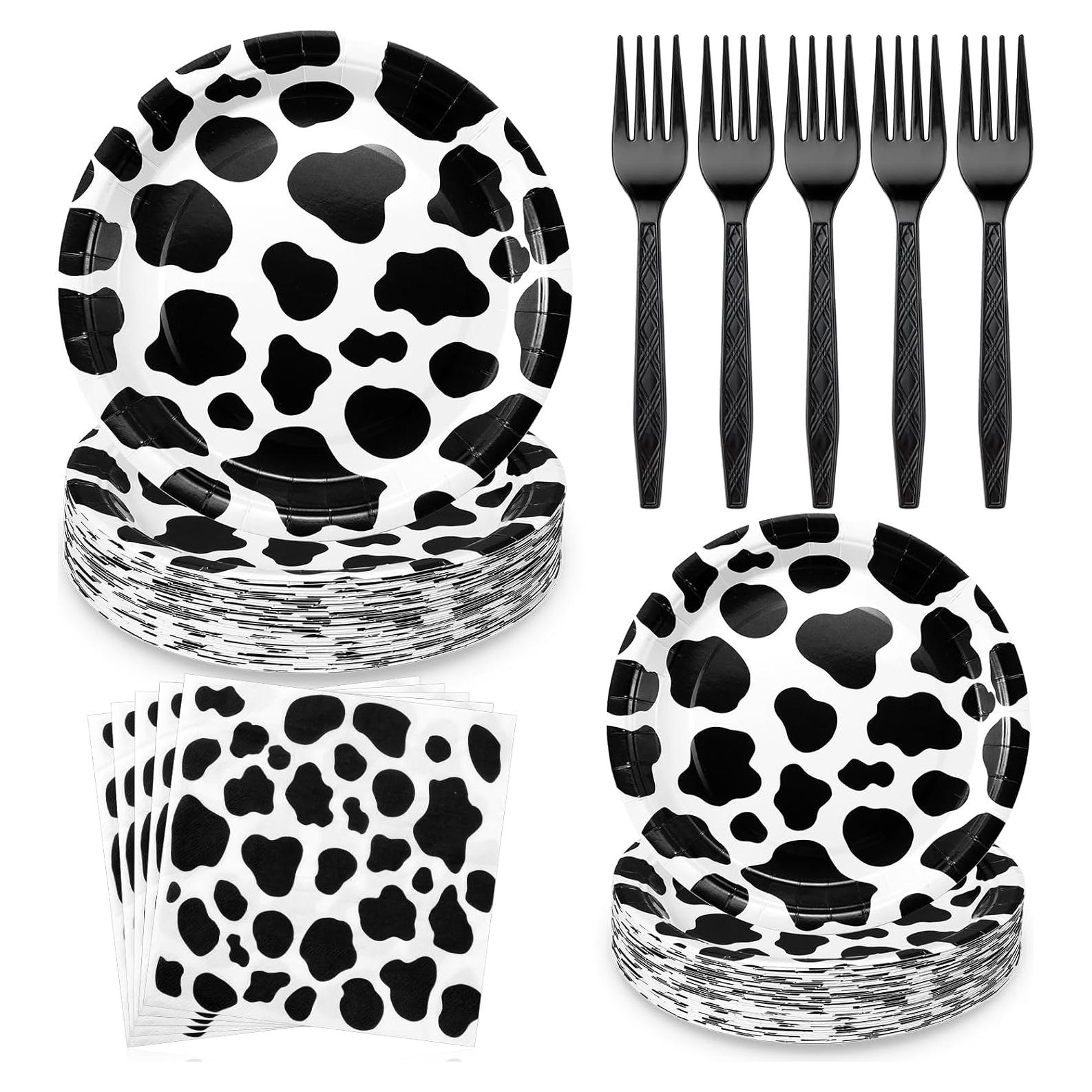 Set de Fiesta de Cumpleaños Layhit 160 Pcs Vaca para 40 Invitados