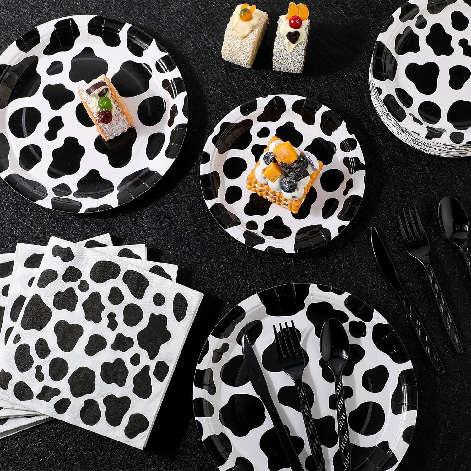 Set de Fiesta de Cumpleaños Layhit 160 Pcs Vaca para 40 Invitados