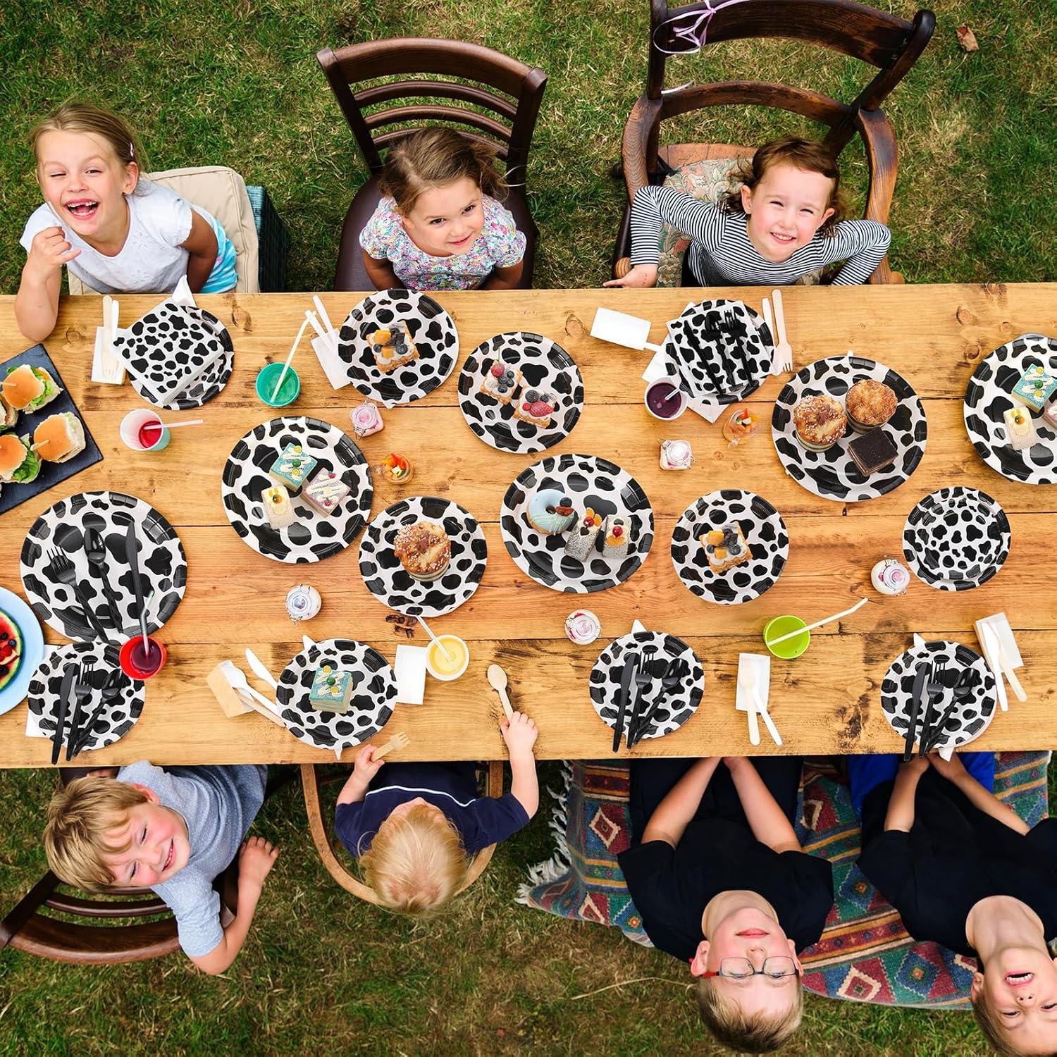 Set de Fiesta de Cumpleaños Layhit 160 Pcs Vaca para 40 Invitados