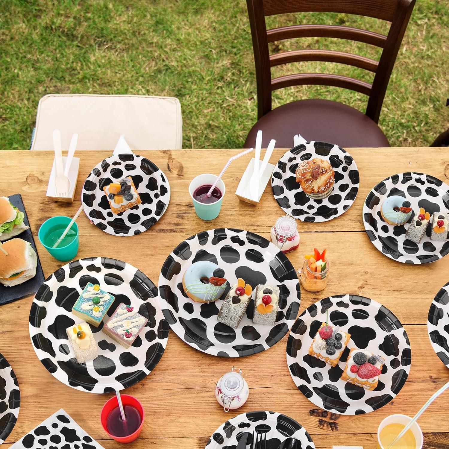 Set de Fiesta de Cumpleaños Layhit 160 Pcs Vaca para 40 Invitados