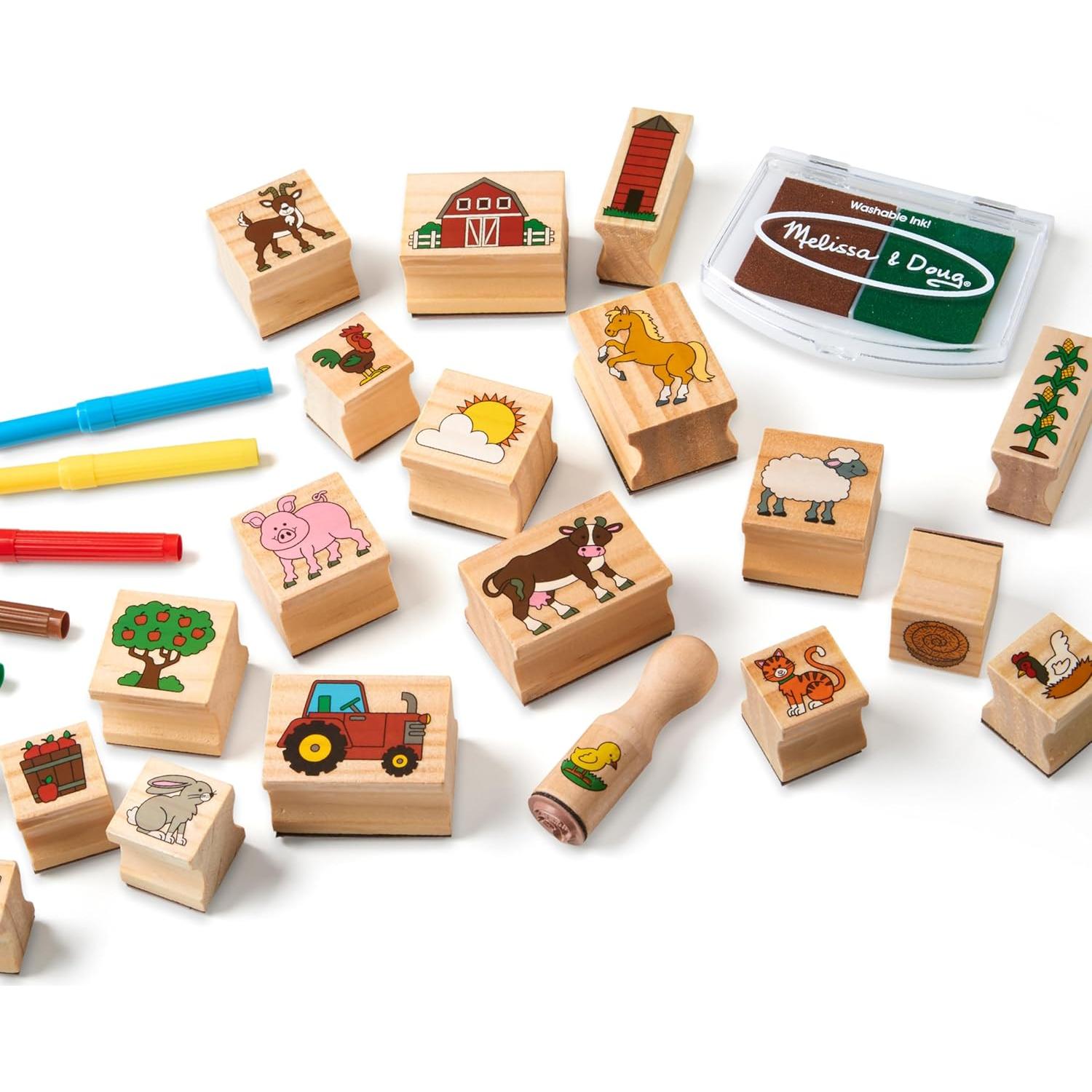 Set de Sellos de Juguete Granja Melissa & Doug 20 Piezas