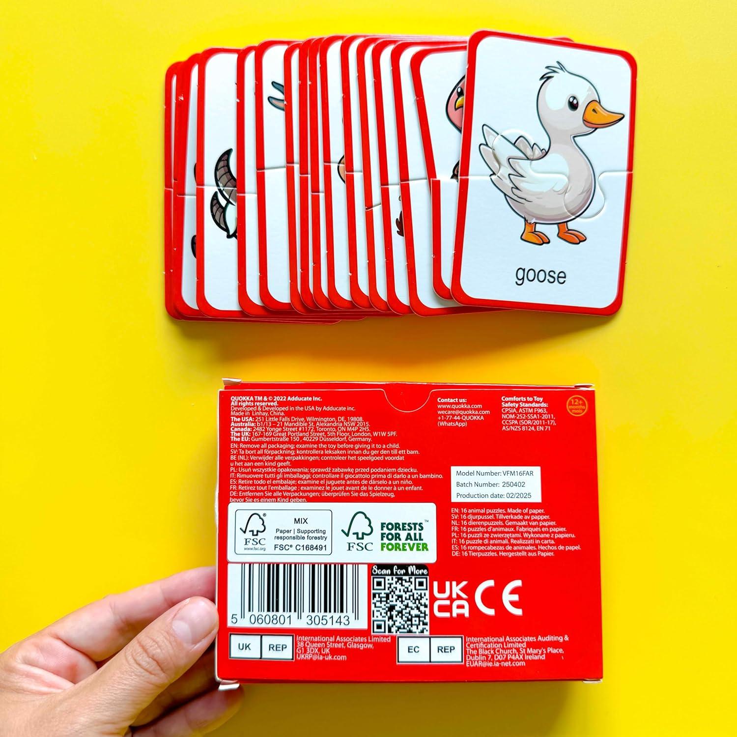 Puzzle Educativo Quokka Granja 16 Piezas Autocorrector